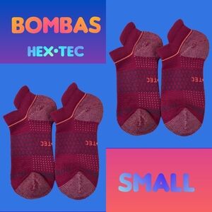 Bombas Ankle Socks Small Honeycomb Arch Support Red~Blue BNWOT Hex•Tec 2 Pair